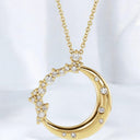 0.25 ctw Lab Grown Diamond Crescent Moon Pendant in 14kt Yellow Gold