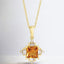 Citrine and Diamond Pendant in 14kt Yellow Gold