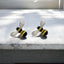 Lab Created White Sapphire Bee Stud Earrings in 925 Sterling Silver