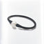 White Freshwater Cultured Pearl Black Silicone Bracelet