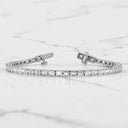 7.00 ctw Emerald Cut Lab Grown Diamond Tennis Bracelet in 14kt White Gold
