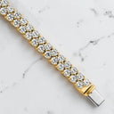 10.50 ctw Round Lab Grown Diamond Double Row Bracelet in 14kt Yellow Gold