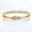 Brazalete de tenis con diamantes cultivados en laboratorio ovalados horizontales en oro amarillo de 14 kt