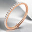 Brazalete de tenis con diamantes cultivados en laboratorio ovalados y engarce de puntas en oro rosado de 14 kt