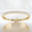 Brazalete de tenis con diamantes cultivados en laboratorio ovalados y engaste de puntas en oro amarillo de 14 kt