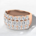 4.40 ctw Round and Emerald Cut Lab Grown Diamond Band in 14kt Rose Gold