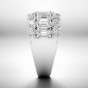 4.40 ctw Round and Emerald Cut Lab Grown Diamond Band in 14kt White Gold