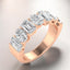 2.97 ctw Oval and Emerald Cut Lab Grown Diamond Band in 14kt Rose Gold