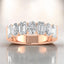 2.97 ctw Oval and Emerald Cut Lab Grown Diamond Band in 14kt Rose Gold