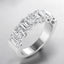 2.97 ctw Oval and Emerald Cut Lab Grown Diamond Band in 14kt White Gold