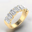 2.97 ctw Oval and Emerald Cut Lab Grown Diamond Band in 14kt Yellow Gold