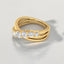 1.00 ctw Round Lab Grown Diamond Crossover Ring in 14kt Yellow Gold