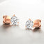 Round Lab Grown Diamond Martini Stud Earrings in 14kt Rose Gold