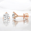Round Lab Grown Diamond Martini Stud Earrings in 14kt Rose Gold