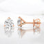 Round Lab Grown Diamond Martini Stud Earrings in 14kt Rose Gold