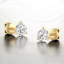 Aretes Martini redondos con diamantes cultivados en laboratorio en oro amarillo de 14 kt