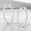 Round Lab Grown Diamond Inside/Outside Hoop Earrings in 14kt White Gold