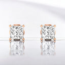 Princess Cut Lab Grown Diamond Studs in 14kt Rose Gold