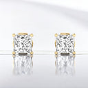 Princess Cut Lab Grown Diamond Studs in 14kt Yellow Gold