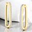 Round Lab Grown Diamond Oblong Hinged Hoop Earrings in 14kt Yellow Gold