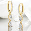 1.30 ctw Oval and Pear Shaped Lab Grown Diamond Drop Earrings in 14kt Yellow Gold