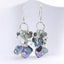 Blue Freshwater Cultured Keshi Pearl and Glass Bead Earrings in 925 Sterling Silver