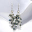 Green Cultured Pearl Earrings in 925 Sterling Silver