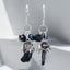 Black Cultured Keshi Pearl Earrings in 925 Sterling Silver