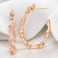 0.66 ctw Natural Pink Sapphire and Lab Grown Diamond Hoop Earrings in 14kt Rose Gold