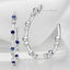 0.66 ctw Natural Blue Sapphire and Lab Grown Diamond Hoop Earrings in 14kt White Gold