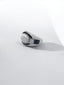 White Agate and Black Spinel Ring in 925 Sterling Silver