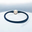 White Freshwater Cultured Pearl Navy Silicone Bracelet