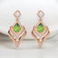 3.50 ctw Pear Shaped Peridot and Lab Grown Diamond Earrings