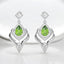 3.50 ctw Pear Shaped Peridot and Lab Grown Diamond Earrings