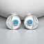 Round Blue Topaz and Lab Grown Diamond Stud Earrings in 925 Sterling Silver