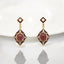 Oval Garnet and Red Enamel Earrings in 18kt Yellow Gold Plated 925 Sterling Silver