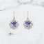 5.60 ctw Princess Cut Amethyst and Diamond Earrings in 14kt White Gold