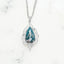 Aquaprase and Lab Grown Diamond Pendant in 925 Sterling Silver