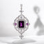 4.00 ctw Emerald Cut Amethyst and Lab Grown Diamond Pendant