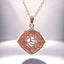 Round Cabochon Rose Quartz and Pink Tourmaline Pendant in 18kt Rose Gold Plated 925 Sterling Silver