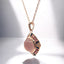 Round Cabochon Rose Quartz and Pink Tourmaline Pendant in 18kt Rose Gold Plated 925 Sterling Silver