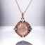 Round Cabochon Rose Quartz and Pink Tourmaline Pendant in 18kt Rose Gold Plated 925 Sterling Silver