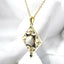 Cushion Cabochon White Agate and Black Spinel Pendant in 18kt Yellow Gold Plated 925 Sterling Silver