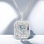 Cushion Cut London Blue Topaz and Lab Diamond Satin Finish Pendant in 925 Sterling Silver