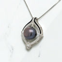 Black Freshwater Cultured Pearl and Diamond Pendant