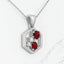 Round Gemstone and White Zircon Petite Hexagon Pendant in 925 Sterling Silver