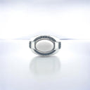 White Agate and Black Spinel Ring in 925 Sterling Silver