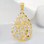 Polished and Textured Filigree Teardrop Pendant in 14kt Yellow Gold