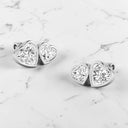 3.00 ctw Bezel Set Heart-Shaped Lab Grown Diamond Stud Earrings in 14kt White Gold