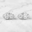 3.00 ctw Bezel Set Heart-Shaped Lab Grown Diamond Stud Earrings in 14kt White Gold